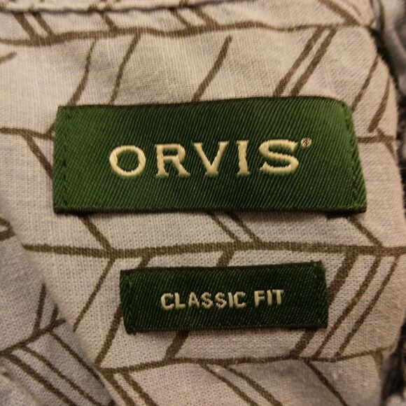 Orvis shirt mens L Large blue striped hemp blend classic fit stretch hiking - Picture 6 of 10